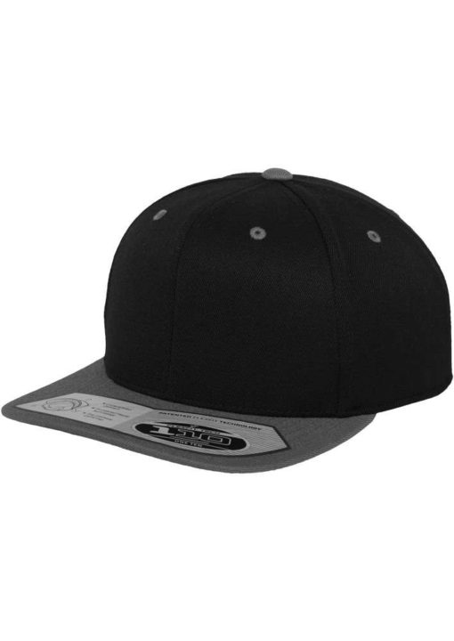 Premium Snapback Cap 110 Schwarz/Grau 6 Panel - verstellbar