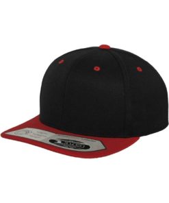 Premium Snapback Cap 110 Schwarz/Rot 6 Panel - verstellbar