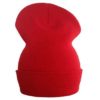 Lange Beanie Wollmütze rot