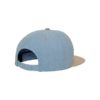 Premium Snapback Cap Blau/Wildleder Beige 6 Panel - verstellbar Seitenansicht hinten
