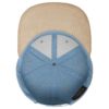 Premium Snapback Cap Blau/Wildleder Beige 6 Panel - verstellbar Ansicht innen