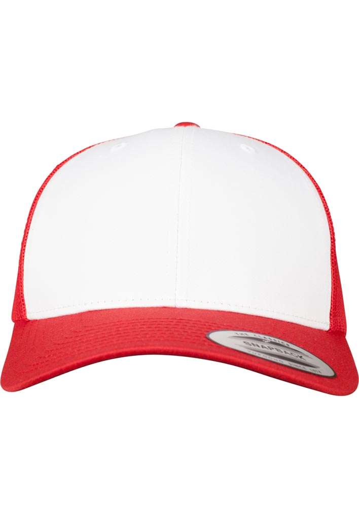 Premium | Retro Trucker Red/White/Red 6 cap® verstellbar your | | style Front Panel - | Colored