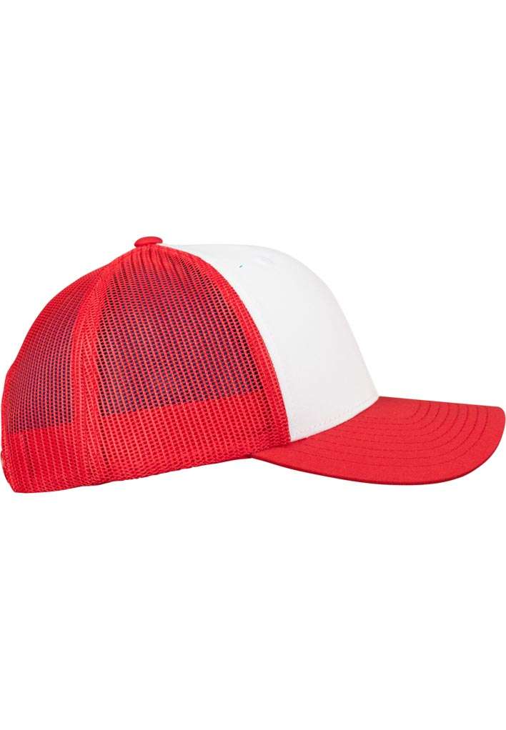 Front | cap® Colored Red/White/Red | | Trucker Panel style Retro | Premium verstellbar 6 - your