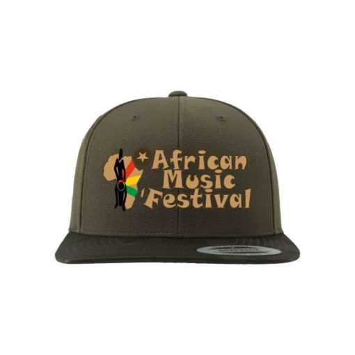 African Music Festival Snapback Cap Camo Olive 6 Panel - verstellbar